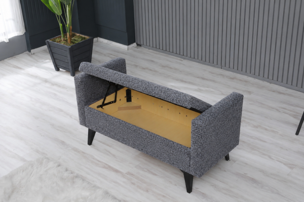 Toffet Bench – Bazalı Depolama Alanlı, Çok Amaçlı Kollu Puf ve Bench