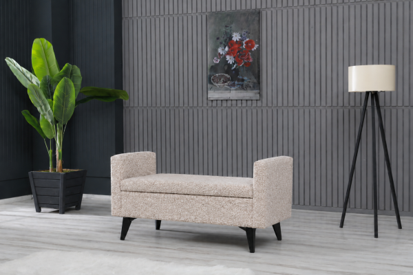 Toffet Bench – Bazalı Depolama Alanlı, Çok Amaçlı Kollu Puf ve Bench