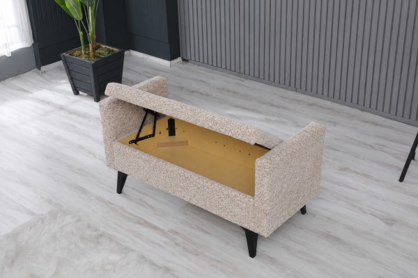 Toffet Bench – Bazalı Depolama Alanlı, Çok Amaçlı Kollu Puf ve Bench
