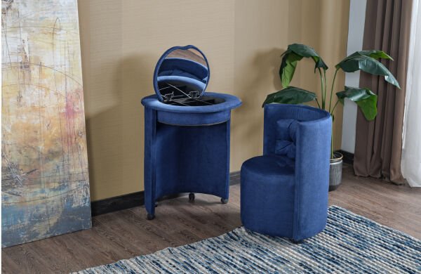 Elisa Makyaj Masası - Organizerli Aynalı Puf/Bench