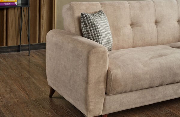 Dorian Kollu Bazalı Yerden Yüksek Kaliteli Kumaş Rahat Yaylı Çekyat Kanepe