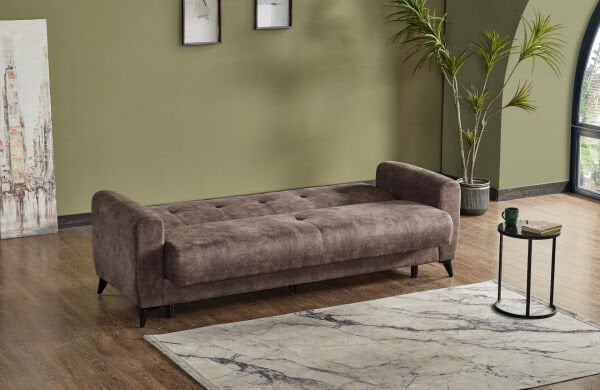 Dorian Kollu Bazalı Yerden Yüksek Kaliteli Kumaş Rahat Yaylı Çekyat Kanepe