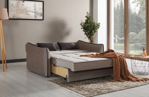 Santiago Prime Modern Bazalı ve Yatak Olabilen Granür Süngerli Çekyat