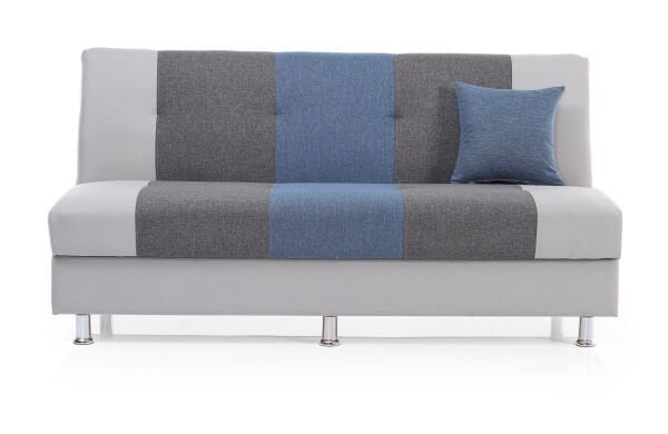 Mozaik Desenli, Farklı Renk Karelerden Oluşan Kolsuz Bazalı ve Yaylı Çekyat