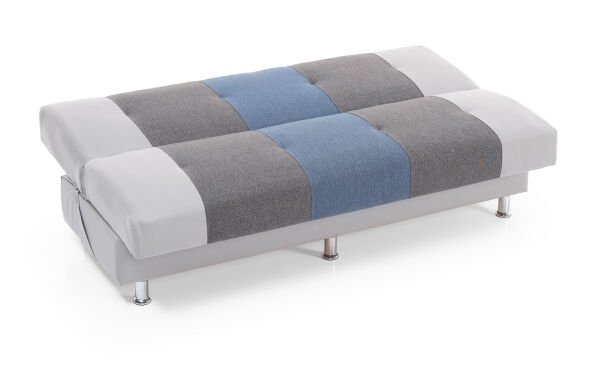 Mozaik Desenli, Farklı Renk Karelerden Oluşan Kolsuz Bazalı ve Yaylı Çekyat