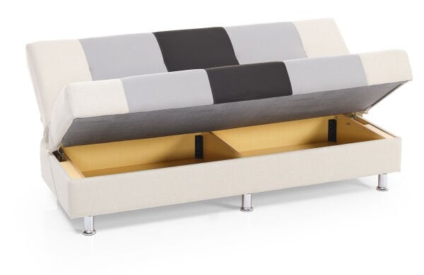 Mozaik Desenli, Farklı Renk Karelerden Oluşan Kolsuz Bazalı ve Yaylı Çekyat