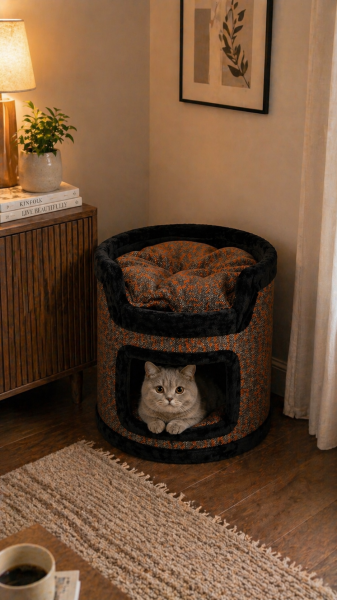 Miyusa 2 Katlı Kedi Evi – Konforlu & Şık Yaşam Alanı