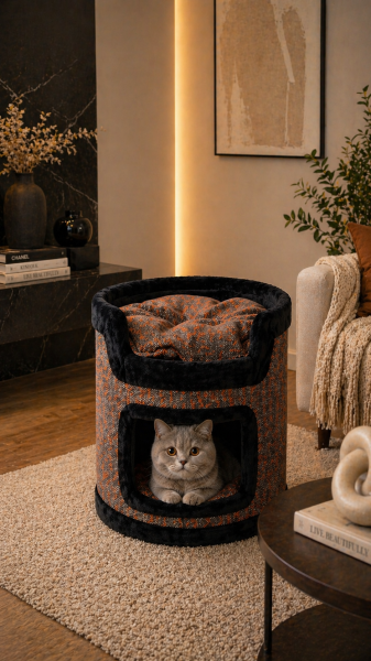 Miyusa 2 Katlı Kedi Evi – Konforlu & Şık Yaşam Alanı