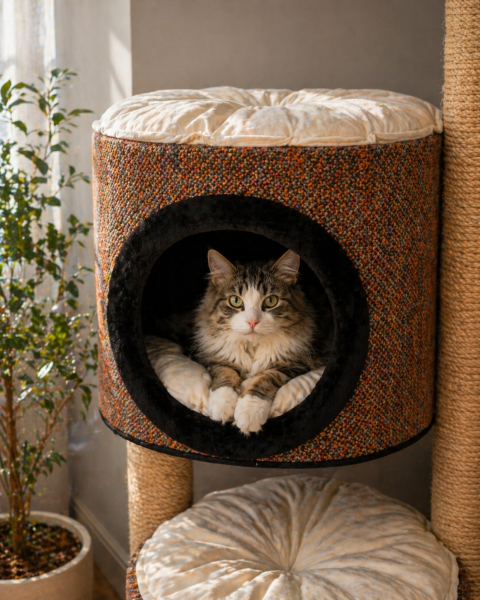 Terra Çok Katlı Kedi Evi & Tırmalama Alanlı Tasarım