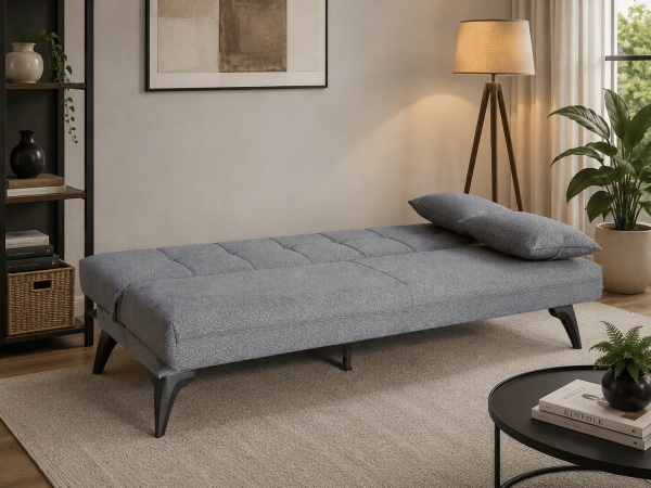 Milan Syaylı Süngerli Bukle Kumaşlı Modern Kolsuz Kanepe - Şıklık, Konfor ve Fonksiyonellik Bir Arada